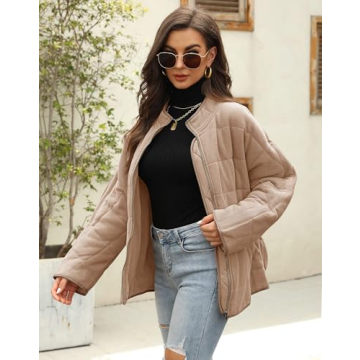 Stylish Womens Dolman Lightweight Quilted Jacket for Winter