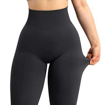 MOOSLOVER Women Seamless Butt Lifting Leggings High Waisted Tummy Control Yoga Pants(M,#1 Black)