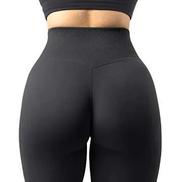 MOOSLOVER Women Seamless Butt Lifting Leggings High Waisted Tummy Control Yoga Pants(M,#1 Black)