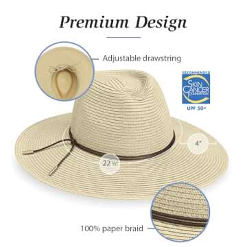 Wallaroo Women’s Montecito Fedora (Sage) –UPF 50+ Sun Protection, Wide Brim Sun Hat, Natural Fiber, Medium Size – Adjustable Fit, Beach UV Sun Hat, Casual Summer Style