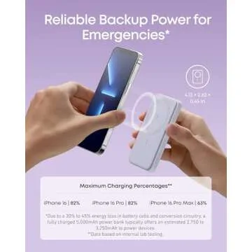 Anker 621 Magnetic Portable Charger (MagGo), 5,000mAh Wireless Power Bank with USB-C Cable, Magsafe-Compatible Battery Pack for iPhone 16 /15/14/13/12 Series