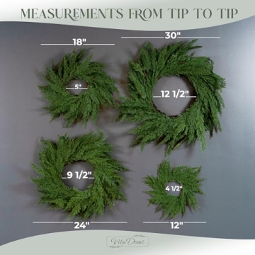 Vita Domi Faux Cedar Wreath for Festive Decor