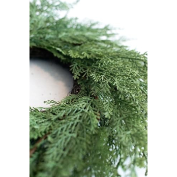 Vita Domi Faux Cedar Wreath for Festive Decor