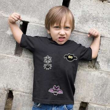 8 Pcs Halloween Embroidery Iron on Patches Cute Ghost Bat Spider Web Cat Pumpkin Sew on Emblem Applique Sewing Patch Gifts Clothes Small Repair Craft DIY for Party Jackets Hats Shirts Jeans Clothing