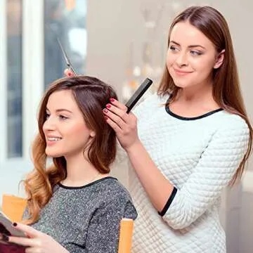 16 Pcs Rat Tail Comb Foiling Steel Pin Rat Tail Fiber Heat Resistant Teasing Combs with Pintail for Women Girls Hair Styling(Black and Pink)