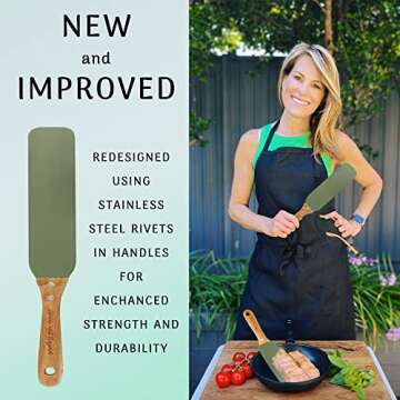 Silicone Spurtle Set with Acacia Handles | Non-Stick Kitchen Tool