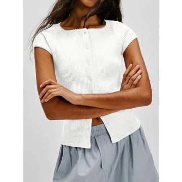 Cicy Bell Women's Cap Sleeve Crop Tops - Stylish & Comfy