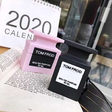 BNBKIKO Compatible Airpods 1 & 2 Case, 3D Cute and Interesting Silicone Duck Mr. Jo Malone Tom Ford Perfume, SK-III Cream, 1664 White Beer Airpods 1&2 Case (Tom Ford Perfume Black)