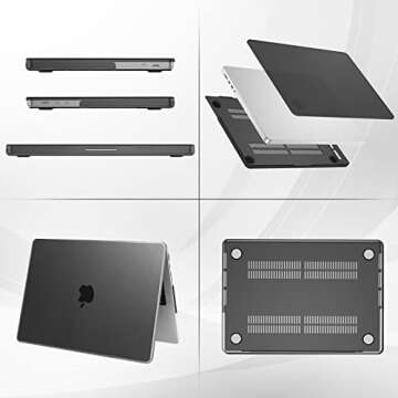 ProCase for MacBook Pro 16.2 Inch 2024 (M4 A3403 A3186)/Pro 16 2023 2022 2021 (M3 A2991 /M2 A2780 /M1 A2485) with Touch ID, Slim Hard Shell Case with Keyboard Cover for MacBook Pro 16" -Black