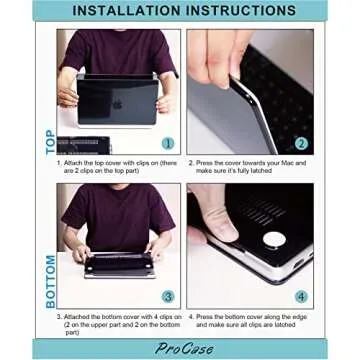 ProCase for MacBook Pro 16.2 Inch 2024 (M4 A3403 A3186)/Pro 16 2023 2022 2021 (M3 A2991 /M2 A2780 /M1 A2485) with Touch ID, Slim Hard Shell Case with Keyboard Cover for MacBook Pro 16" -Black