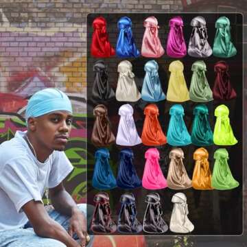 ForceWave Silky Durag Pack for Men Women Waves
