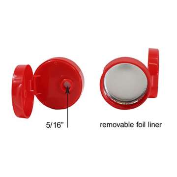 Pinnacle Mercantile Condiment Squeeze Bottles with Flip Top Hinged RedCap 16 oz Set of 5 (Perfect fo...