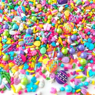 Easter Egg Sprinkle Mix | Spring Pastel Edible Decorations | Bulk | Simply Sucre (4 oz Jar)