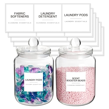 Mustry Half Gallon Glass Jars for Laundry Organization