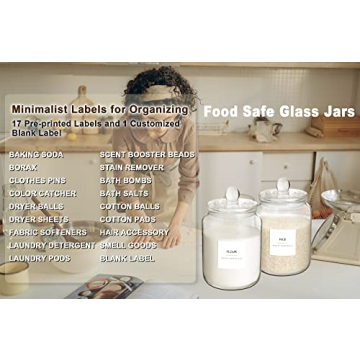 Mustry Half Gallon Glass Jars for Laundry Organization