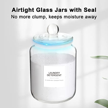 Mustry Half Gallon Glass Jars for Laundry Organization