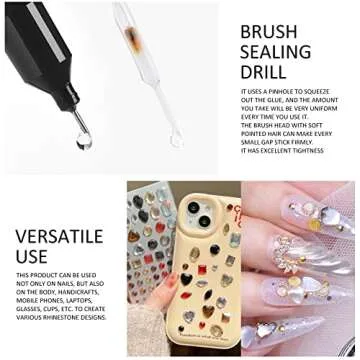 Ownest 2 Pcs Nail Rhinestone Glue - Perfect for DIY Art