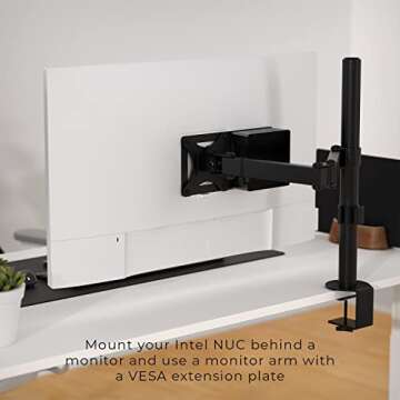 HumanCentric Mounting Bracket Compatible with Intel NUC, VESA Monitor Arm Extension Plate Compatible...