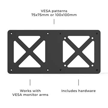 HumanCentric Mounting Bracket Compatible with Intel NUC, VESA Monitor Arm Extension Plate Compatible with The NUC Mini PC Computer