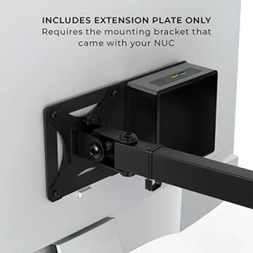 HumanCentric Mounting Bracket Compatible with Intel NUC, VESA Monitor Arm Extension Plate Compatible with The NUC Mini PC Computer