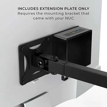 HumanCentric Mounting Bracket Compatible with Intel NUC, VESA Monitor Arm Extension Plate Compatible with The NUC Mini PC Computer
