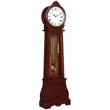 Elegant Coaster Grandfather Clock with Westminster Chime - Brown Red