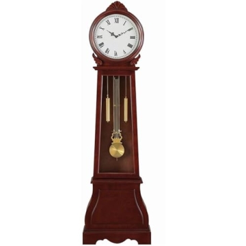 Coaster Home Grandfather Clock with Chime in Brown Red