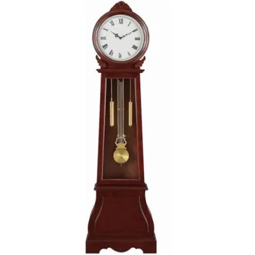 Coaster Home Grandfather Clock with Chime in Brown Red