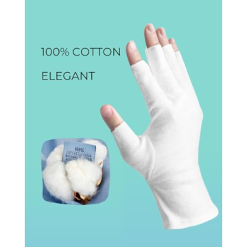 ANSMIO Fingerless Cotton Gloves for Moisturizing Care