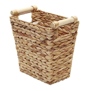 JJSQYLAN Woven Water Hyacinth Storage Basket Wastebasket Straw Storage Basket Decorative Storage Bas...
