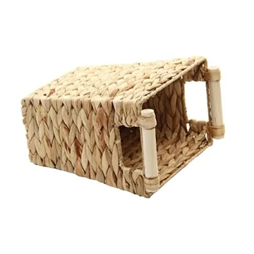 Woven Water Hyacinth Storage Basket with Wooden Handles