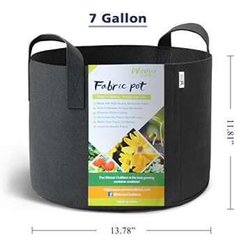 WINNER OUTFITTERS 6-Pack 7 Gallon Grow Bags/Aeration Fabric Pots with Handles