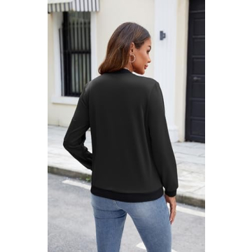 Stylish ECOWISH Floral Bomber Jacket for Women Casual Wear