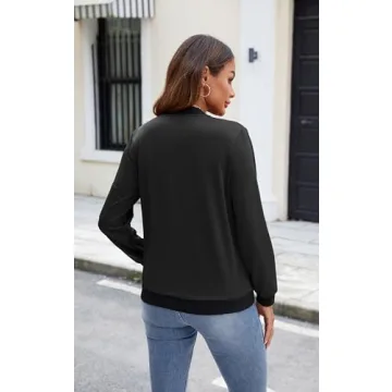 Stylish ECOWISH Floral Bomber Jacket for Women Casual Wear