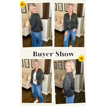 Stylish ECOWISH Floral Bomber Jacket for Women Casual Wear