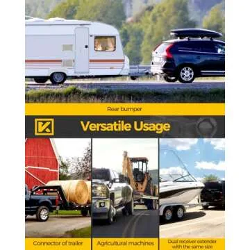 KYX Adjustable Trailer Hitch, Ball Mount Trailer Hitch Fits 2" Receiver, 8 Inch Drop/Rise 12500 LBS GTW, Heavy Duty Dual Ball (2'' X 2-5/16'') Tow Hitch with Anti-Theft Pins Locks for Trucks