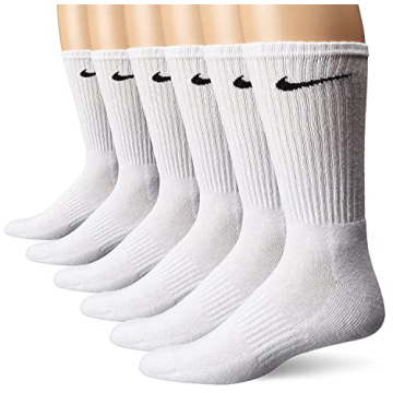 NIKE Performance Cushion Crew Socks - 6 Pairs White/Black
