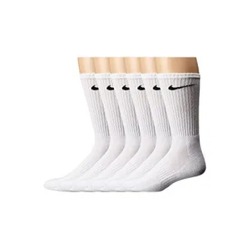 NIKE Performance Cushion Crew Socks - 6 Pairs White/Black