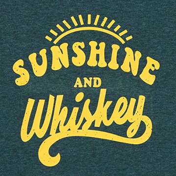 MNLYBABY Sunshine and Whiskey Short Sleeve T-Shirt Women Beach Funny Letters Print Summer Tops Tees