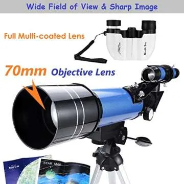 MaxUSee 70mm Telescope & 8X21 Binoculars for Beginners