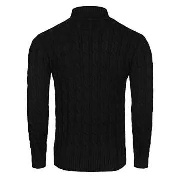 COOFANDY Men's Slim Fit Knitted Pullover Ribbed Turtleneck Sweater