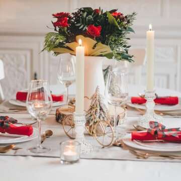 4" Tall Glass Candle Holder Set of 4 Glass Taper Candle Holders for Candlesticks Clear Crystal Glass Candlestick Holders Candle Sticks Holder Decor for Wedding, Birthday, Thanksgiving,Housewarming