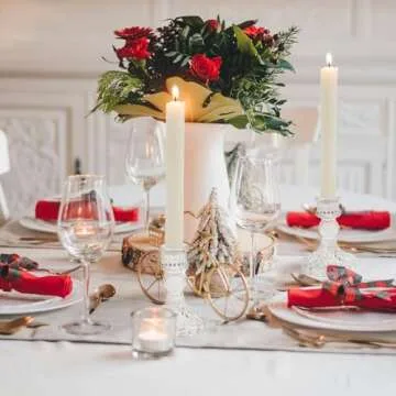 4" Tall Glass Candle Holder Set of 4 Glass Taper Candle Holders for Candlesticks Clear Crystal Glass Candlestick Holders Candle Sticks Holder Decor for Wedding, Birthday, Thanksgiving,Housewarming