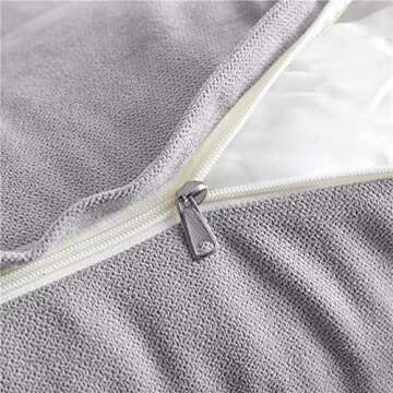 Peachwell Triangular Reading Bed Rest Pillow Large Bolster Cushion Headboard Backrest Wedge Pillow with Removable Cover and Two Large Side Pockets (Chalk Grey, Queen: 59 x 8 x 20 inches)