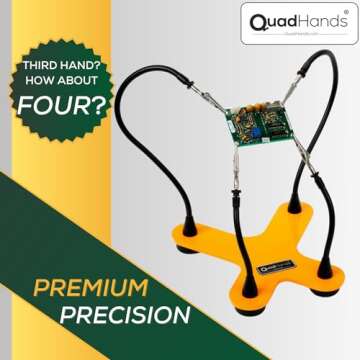 QuadHands Classic Workbench Soldering Helping Third Hand Tool | 4 Gooseneck Flexible Positionable Ar...