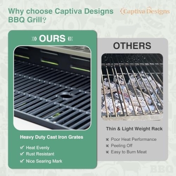 Captiva 6-Burner Propane Gas BBQ Grill for Outdoor Cooking