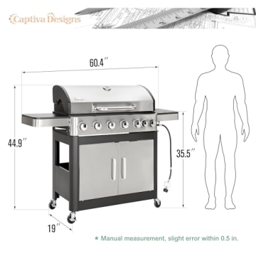 Captiva 6-Burner Propane Gas BBQ Grill for Outdoor Cooking