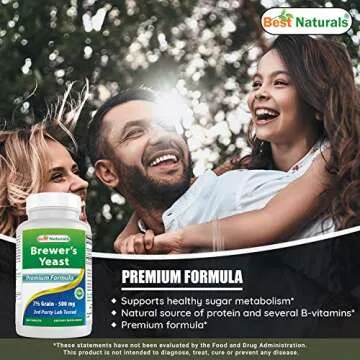 Best Naturals Brewers Yeast 500mg 240 Tablets (1000mg Serving) - 3rd Party Lab Tested for Quality & Purity