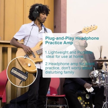 Bass Headphone Amp Mini Guitar Bassist Practice Amplifier with Aux in Portable (JA-03)