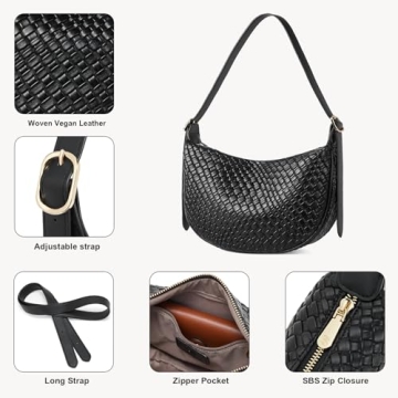 BOSTANTEN Black Crossbody Purse with Adjustable Strap